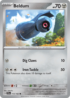 Beldum, Temporal Forces #113, Pokémon TCG card