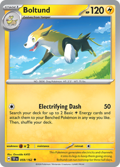 Boltund, Temporal Forces #59, Pokémon TCG card