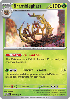 Brambleghast, Temporal Forces #21, Pokémon TCG card