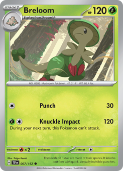 Breloom, Temporal Forces #7, Pokémon TCG card