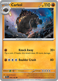 Carkol, Temporal Forces #94, Pokémon TCG card