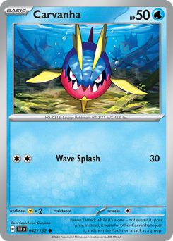 Carvanha, Temporal Forces #42, Pokémon TCG card