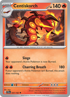 Centiskorch, Temporal Forces #37, Pokémon TCG card