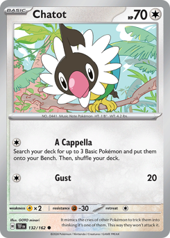 Chatot, Temporal Forces #132, Pokémon TCG card
