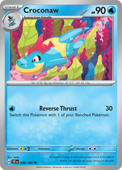 Croconaw, Temporal Forces #40, Pokémon TCG card