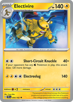 Electivire, Temporal Forces #54, Pokémon TCG card