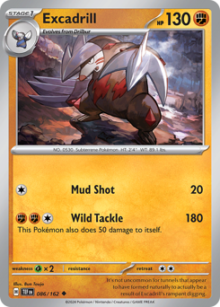 Excadrill, Temporal Forces #86, Pokémon TCG card