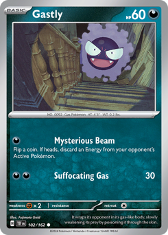 Gastly, Temporal Forces #102, Pokémon TCG card