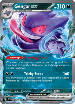 Gengar ex, Temporal Forces #104, Pokémon TCG card