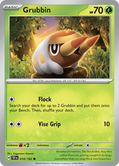 Grubbin, Temporal Forces #18, Pokémon TCG card