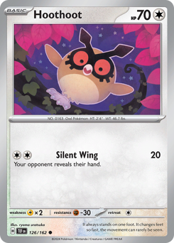 Hoothoot, Temporal Forces #126, Pokémon TCG card