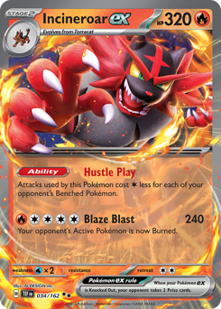 Incineroar ex, Temporal Forces #34, Pokémon TCG card