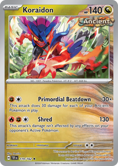 Koraidon, Temporal Forces #119, Pokémon TCG card