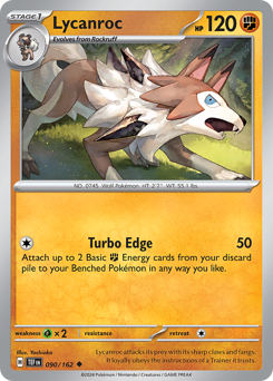 Lycanroc, Temporal Forces #90, Pokémon TCG card