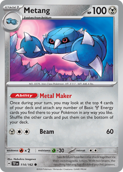 Metang, Temporal Forces #114, Pokémon TCG card