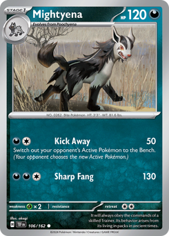 Mightyena, Temporal Forces #106, Pokémon TCG card