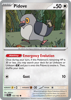 Pidove, Temporal Forces #133, Pokémon TCG card