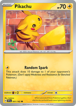 Pikachu, Temporal Forces #51, Pokémon TCG card