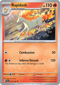Rapidash, Temporal Forces #27, Pokémon TCG card