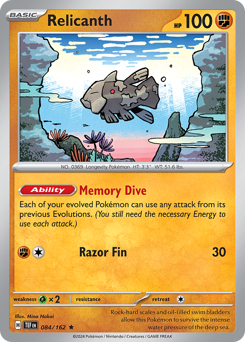 Relicanth, Temporal Forces #84, Pokémon TCG card