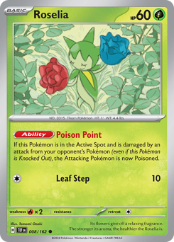 Roselia, Temporal Forces #8, Pokémon TCG card