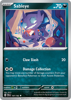 Sableye, Temporal Forces #107, Pokémon TCG card
