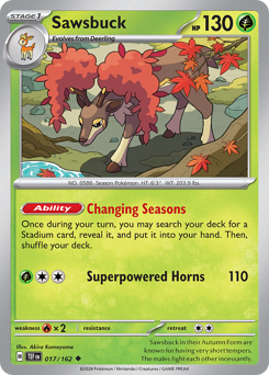 Sawsbuck, Temporal Forces #17, Pokémon TCG card