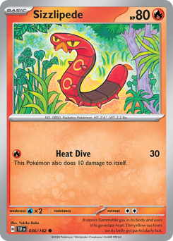 Sizzlipede, Temporal Forces #36, Pokémon TCG card