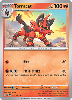 Torracat, Temporal Forces #33, Pokémon TCG card