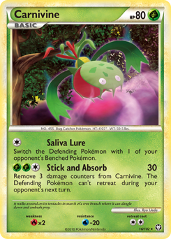 Carnivine, Triumphant #16, Pokémon TCG card
