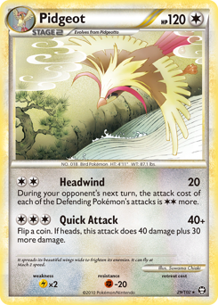 Pidgeot, Triumphant #29, Pokémon TCG card