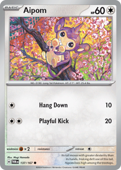 Aipom, Twilight Masquerade #137, Pokémon TCG card