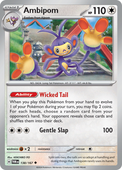 Ambipom, Twilight Masquerade #138, Pokémon TCG card