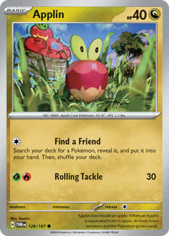 Applin, Twilight Masquerade #126, Pokémon TCG card