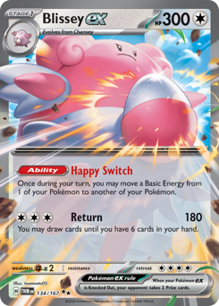 Blissey ex, Twilight Masquerade #134, Pokémon TCG card