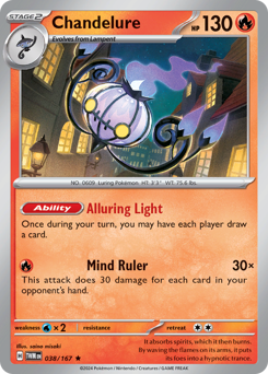 Chandelure, Twilight Masquerade #38, Pokémon TCG card