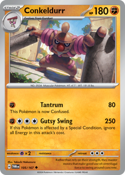 Conkeldurr, Twilight Masquerade #105, Pokémon TCG card