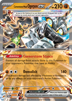 Cornerstone Mask Ogerpon ex, Twilight Masquerade #112, Pokémon TCG card