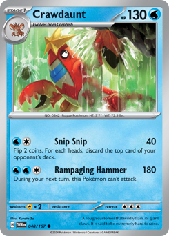 Crawdaunt, Twilight Masquerade #48, Pokémon TCG card