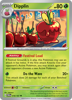 Dipplin, Twilight Masquerade #18, Pokémon TCG card