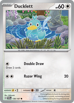 Ducklett, Twilight Masquerade #139, Pokémon TCG card