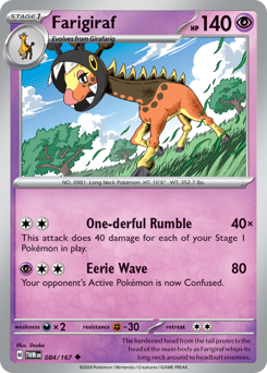 Farigiraf, Twilight Masquerade #84, Pokémon TCG card