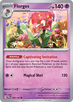 Florges, Twilight Masquerade #88, Pokémon TCG card