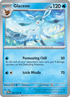 Glaceon, Twilight Masquerade #54, Pokémon TCG card