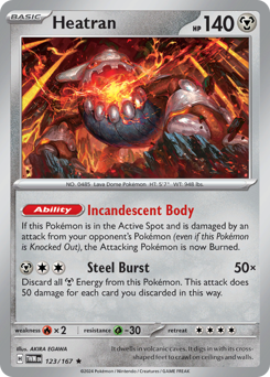 Heatran, Twilight Masquerade #123, Pokémon TCG card