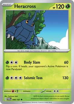 Heracross, Twilight Masquerade #8, Pokémon TCG card