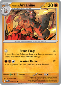 Hisuian Arcanine, Twilight Masquerade #100, Pokémon TCG card