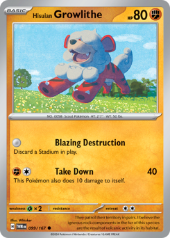 Hisuian Growlithe, Twilight Masquerade #99, Pokémon TCG card