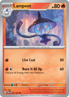 Lampent, Twilight Masquerade #37, Pokémon TCG card
