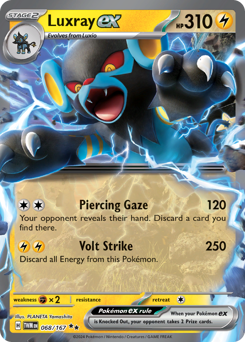 Luxray ex, Twilight Masquerade #68, Pokémon TCG card